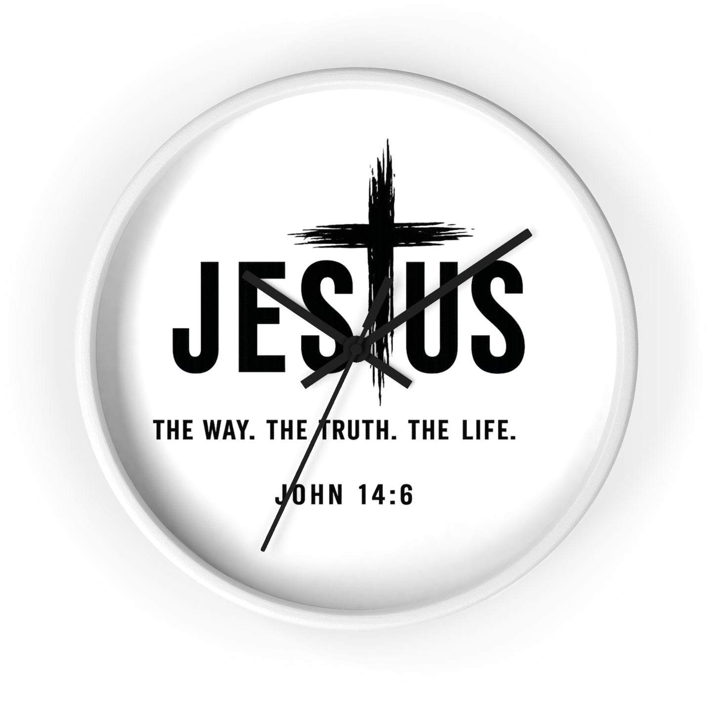 Jesus Wall Clock — "The Way. The Truth. The Life." John 14:6 Christian Decorative Clock