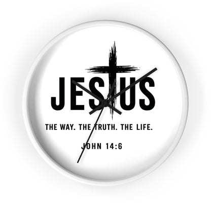 Jesus Wall Clock — "The Way. The Truth. The Life." John 14:6 Christian Decorative Clock