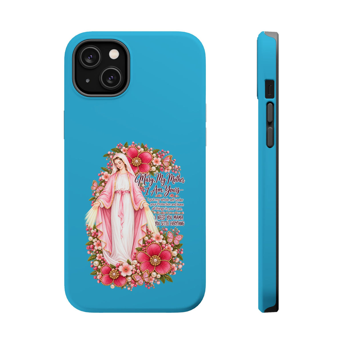 Religious Floral Phone Case — 'Blessed Virgin' Magnetic Impact-Resistant Case