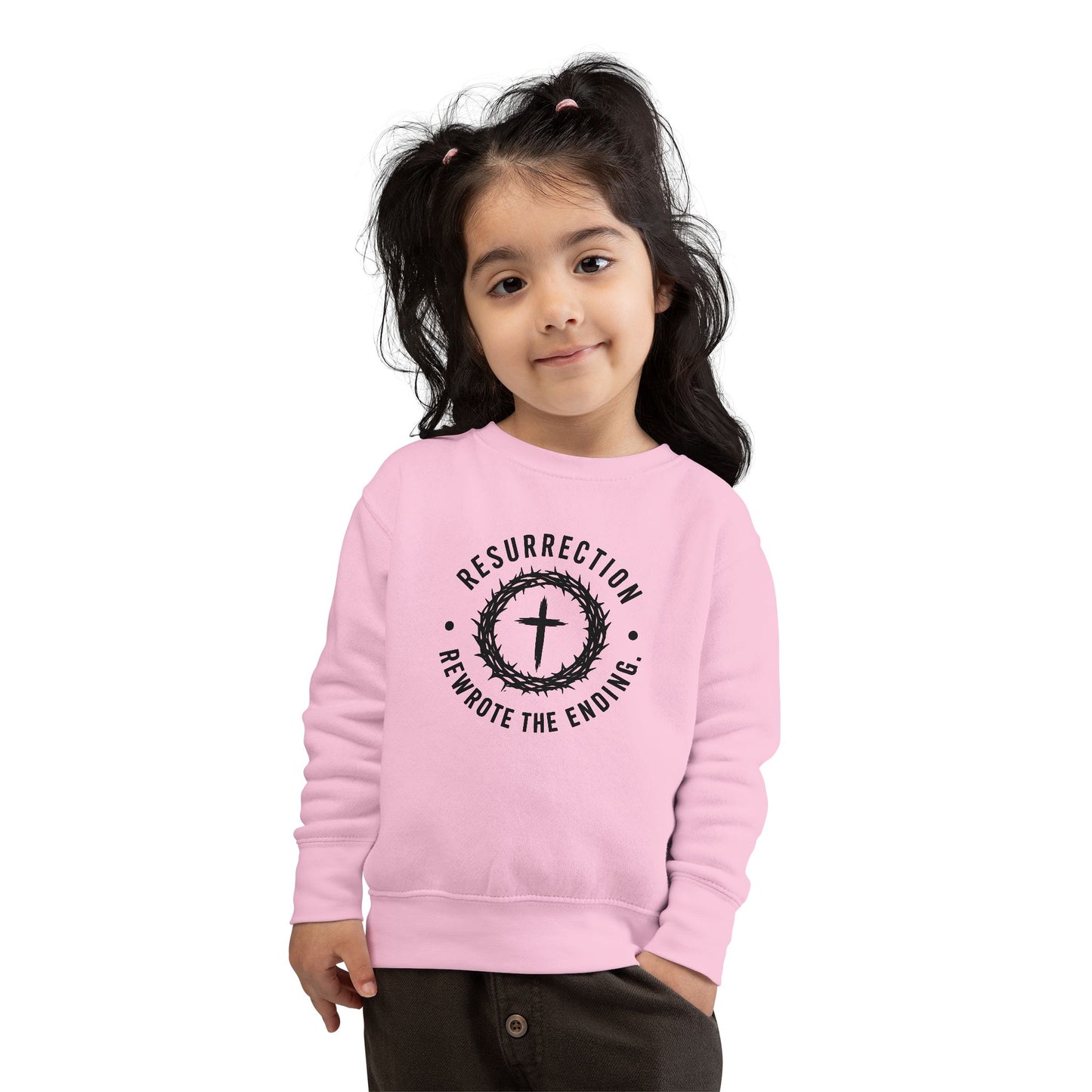 Resurrection Cross Toddler Sweatshirt — Religious Easter Kids Pullover
