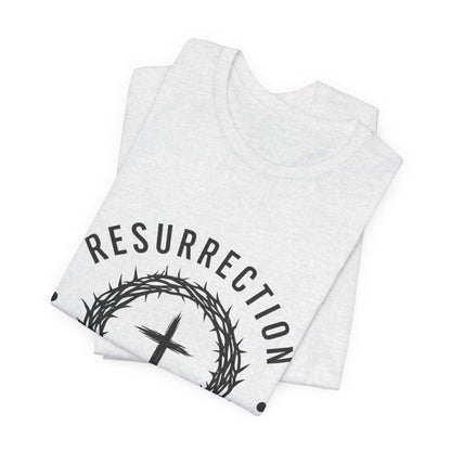 Resurrection Cross T‑Shirt — "Resurrection Rewrote the Ending" Christian Tee