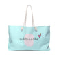 Weekender Bag — "My Identity Is in Christ" Faith Tote (Aqua)