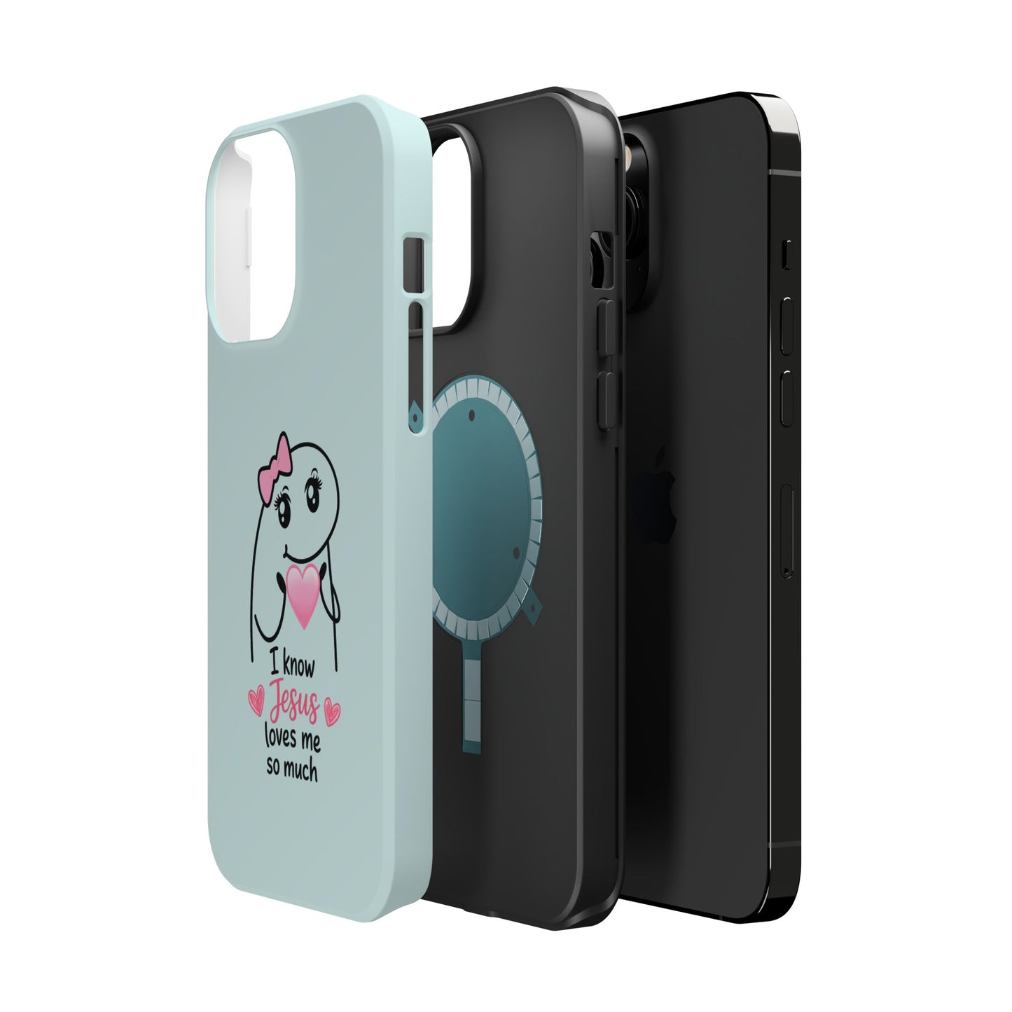Christian Cute Heart Phone Case — "I Know Jesus Loves Me So Much" Magnetic Impact-Resistant Case