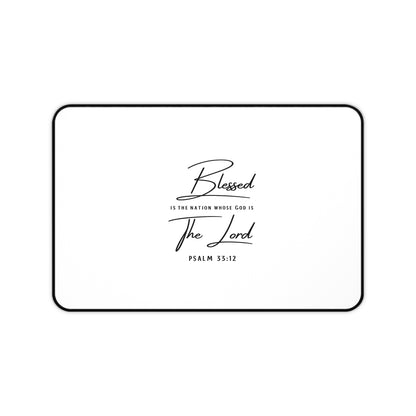 Blessed Is The Nation Desk Mat – Psalm 33:12 Scripture Desk Pad