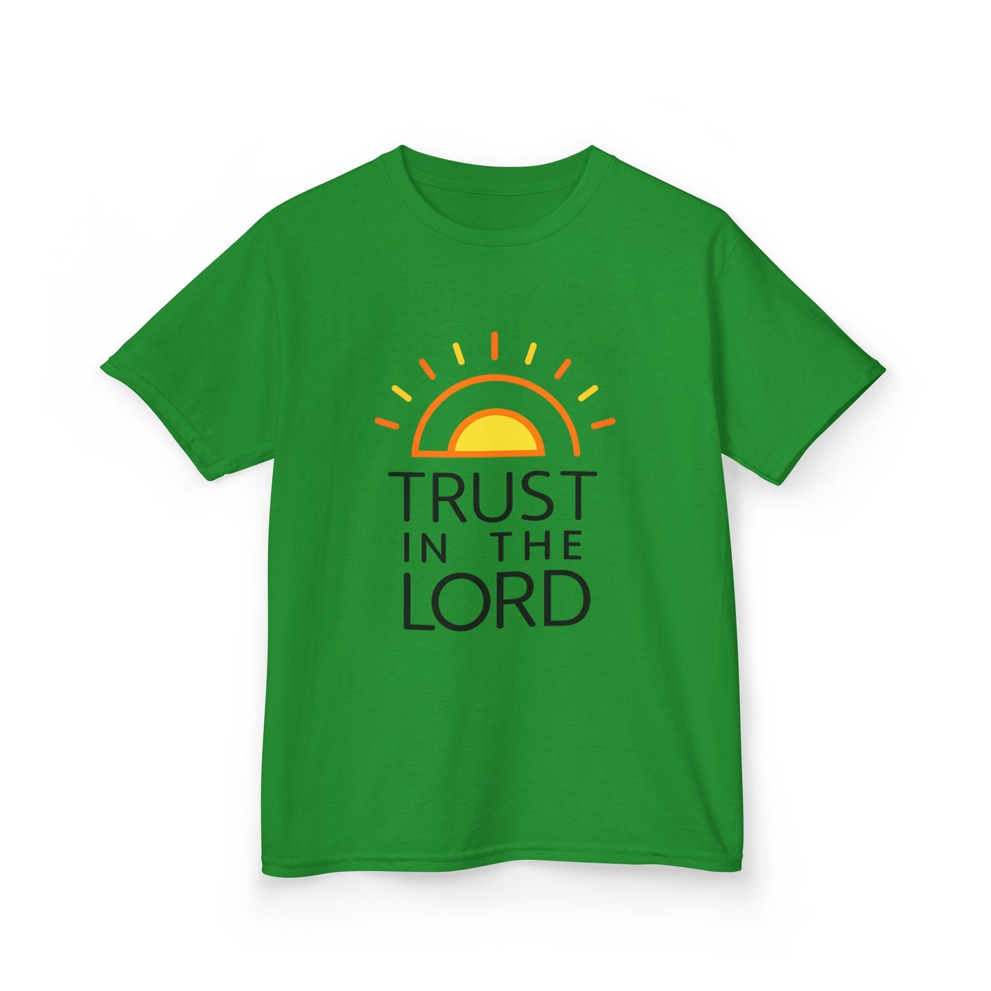 UNISEX Kids T-Shirt — "Trust in the Lord" Sun Graphic Christian Tee