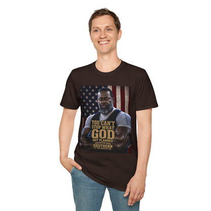 Patriotic Faith Graphic T-Shirt — "You Can't Stop What God" Inspirational Tee
