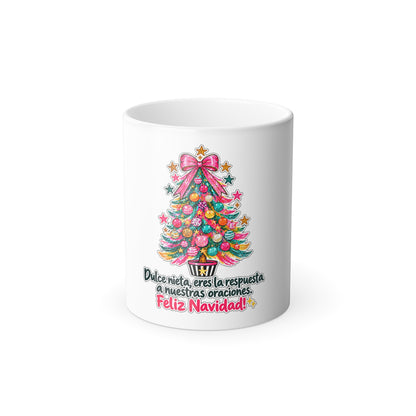 Color-Changing Mug – Christmas Tree with Spanish 'Feliz Navidad' Message