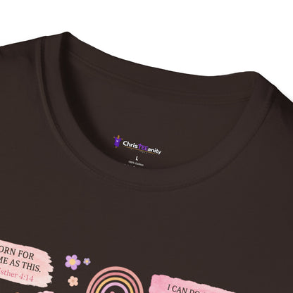 Christian Inspirational T-Shirt — “I am a child of God” Pink Scripture Tee