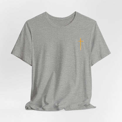 Christian Cross T-Shirt — "Do Not Be Deceived, Bad Company Ruins Good Morals" (1 Corinthians 15:33)