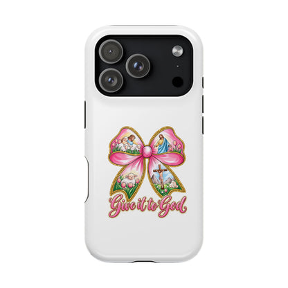 Give It to God Phone Case — Floral Bow Christian iPhone Cover