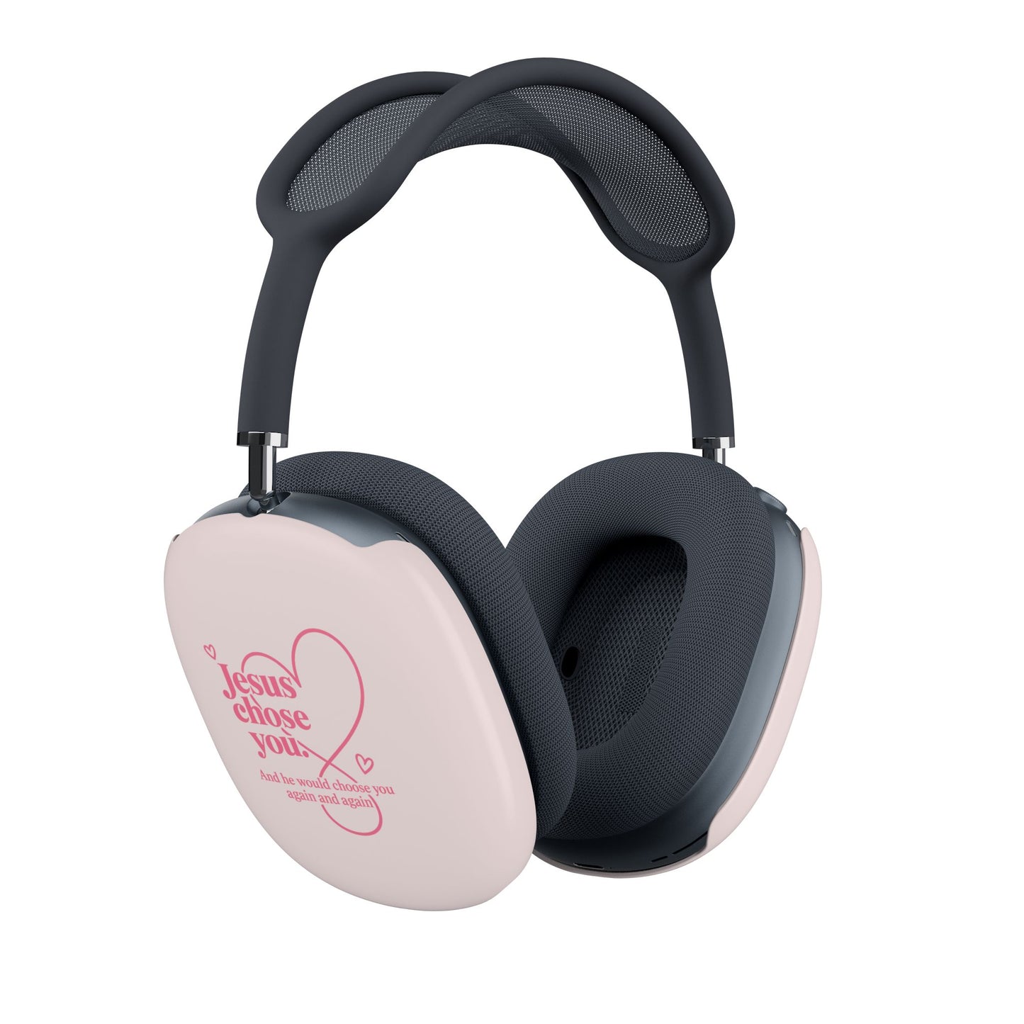 Pink Christian AirPod Max Case — "Jesus Chose You" Cute Kawaii Headphone Covers