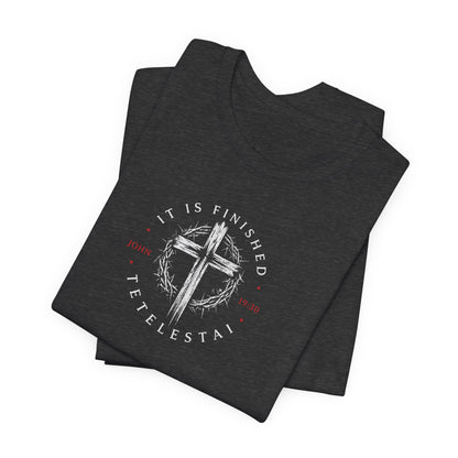 Faith Cross T‑Shirt – "It Is Finished" Christian Tee