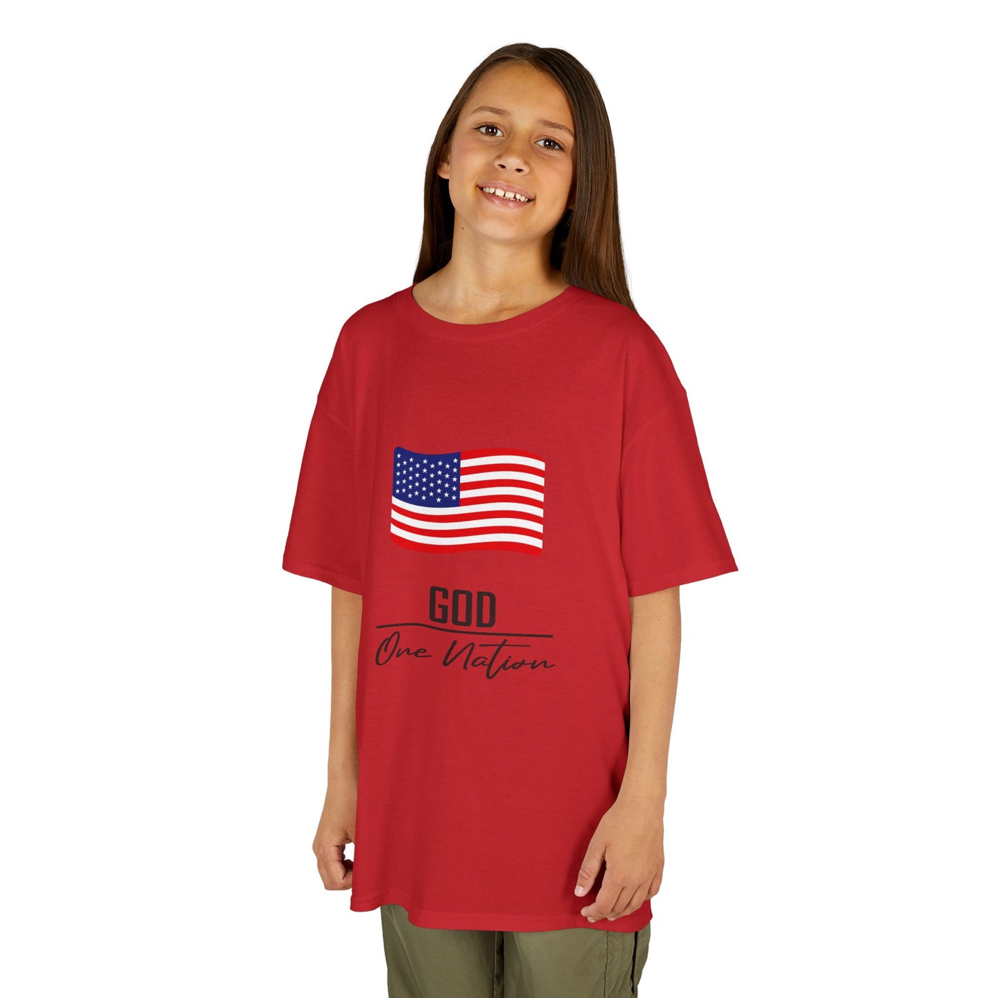 UNISEX Kids Tee — American Flag 'God One Nation' Patriotic T‑Shirt