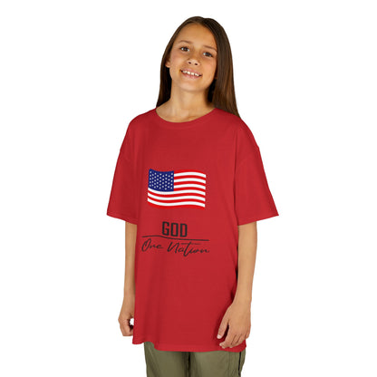 UNISEX Kids Tee — American Flag 'God One Nation' Patriotic T‑Shirt