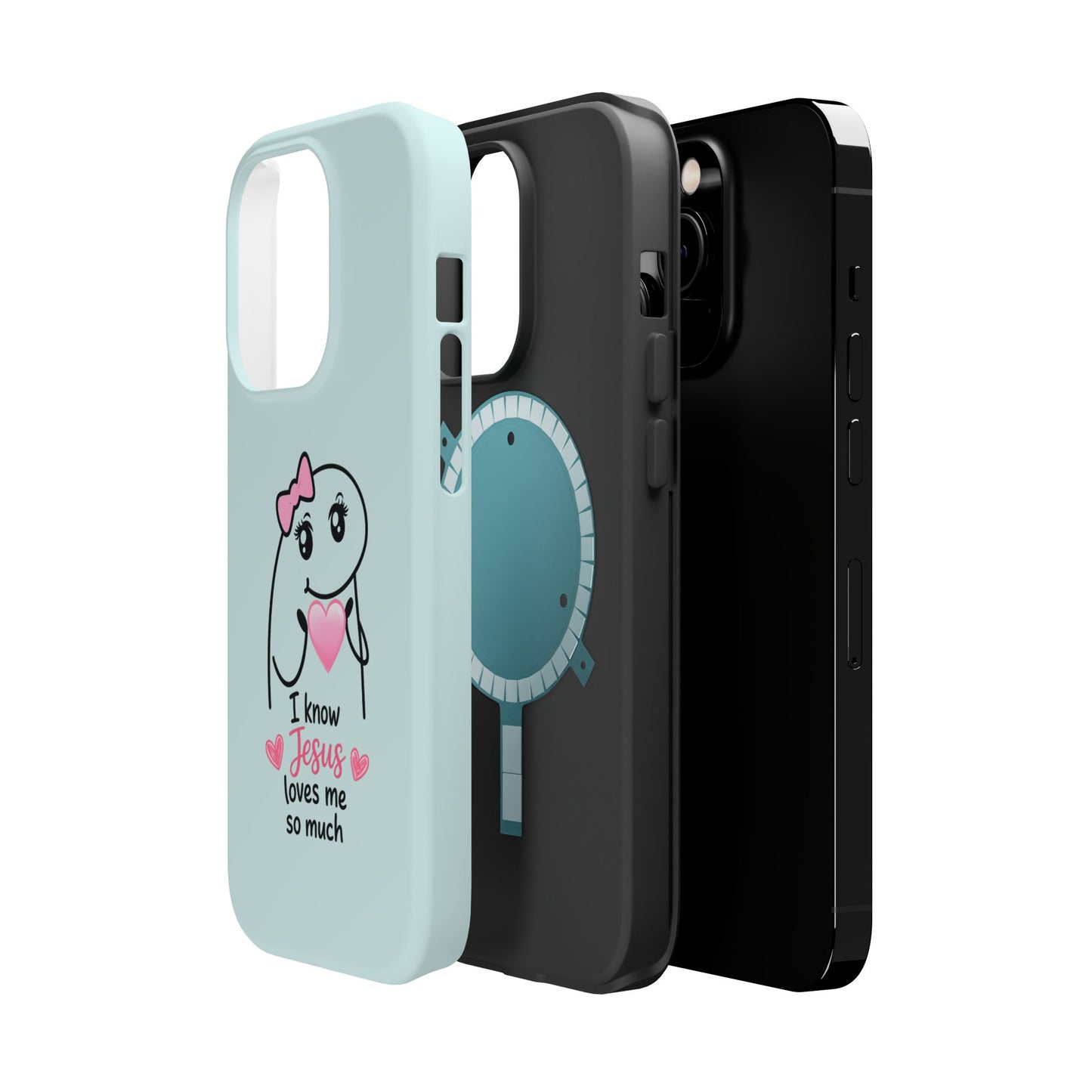 Christian Cute Heart Phone Case — "I Know Jesus Loves Me So Much" Magnetic Impact-Resistant Case