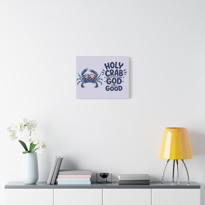 Patriotic Crab Canvas — "Holy Crab God Is Good" Wall Art