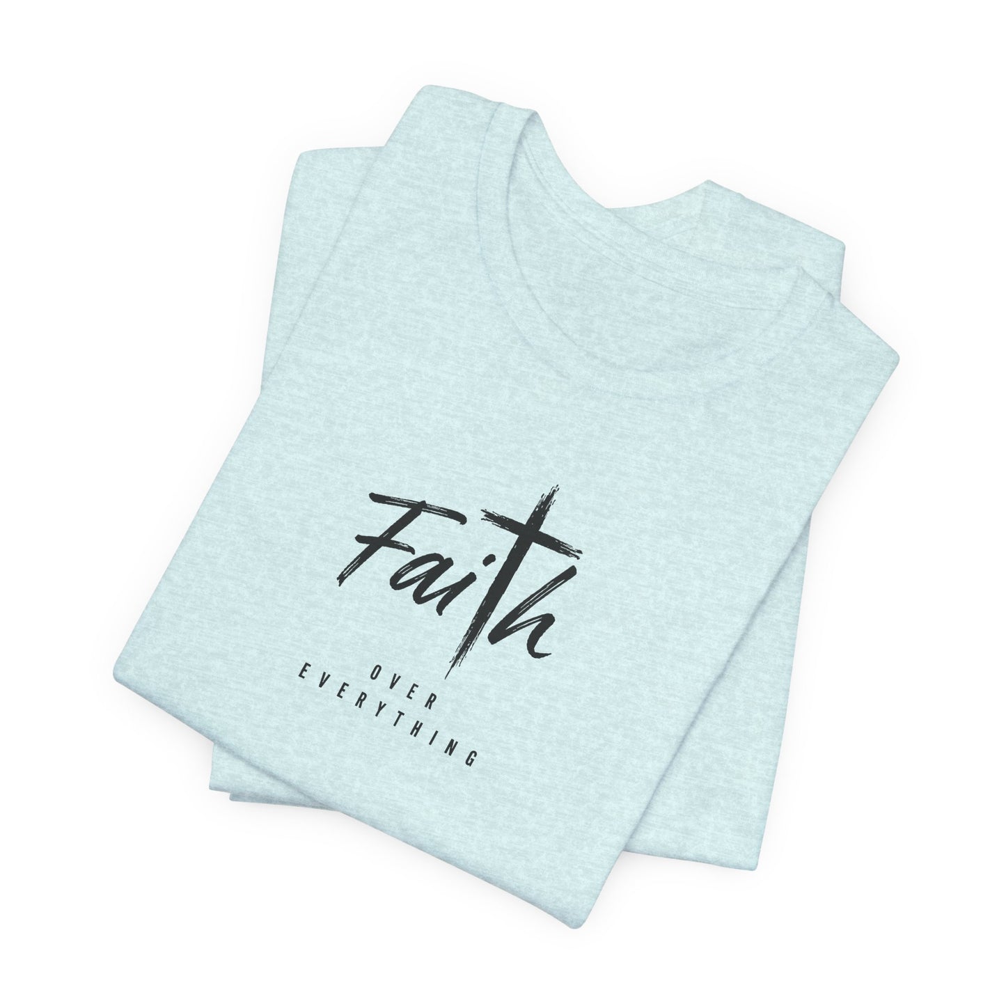 Faith Cross T-Shirt — 'Our Father' Lord's Prayer Back Print Christian Tee