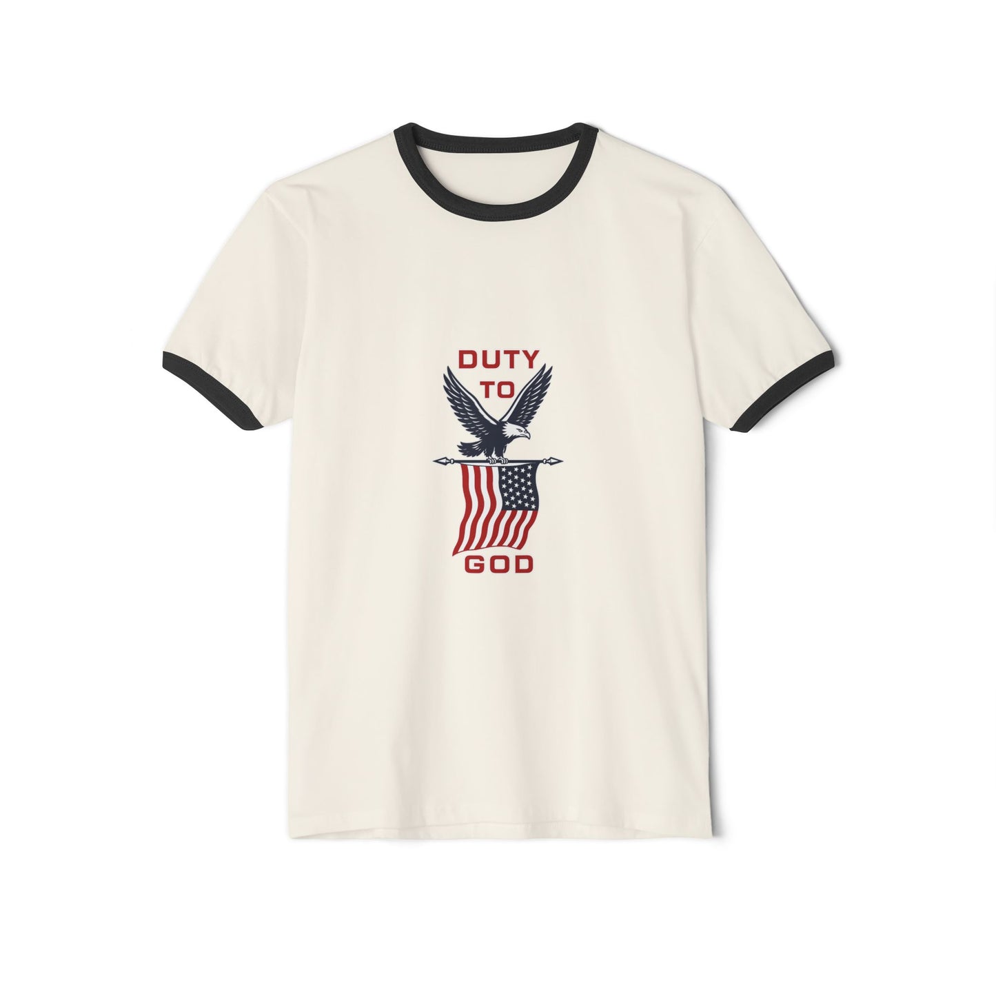 Duty to God Eagle Flag Ringer T-Shirt