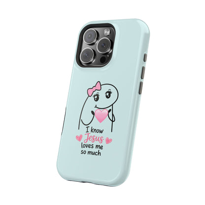 Christian Cute Heart Phone Case — "I Know Jesus Loves Me So Much" Magnetic Impact-Resistant Case