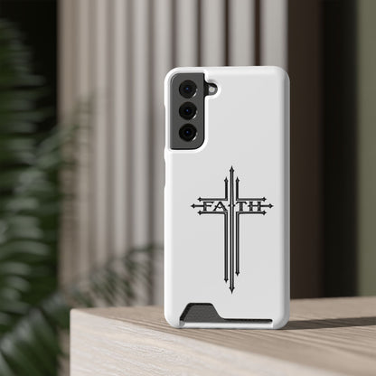 Faith Cross Phone Case with Card Holder — Slim Protective Wallet Case