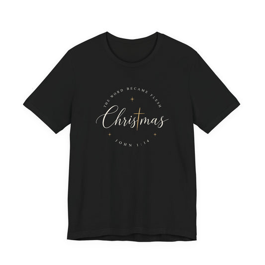 Christmas Script Tee — Elegant Holiday Graphic T-Shirt