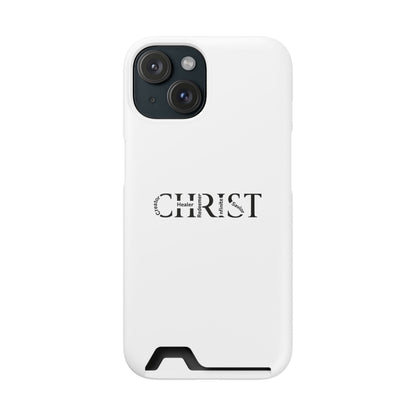 Christian Phone Card Case — Minimal 'CHRIST' Text Wallet Phone Case