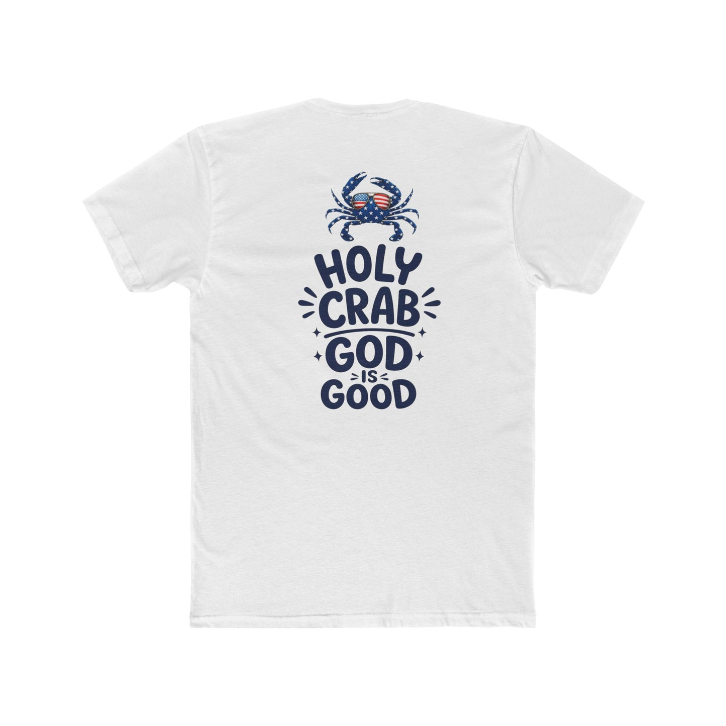 Holy Crab God Is Good T-Shirt — Christian Coastal Tee with Cross & Crab Design