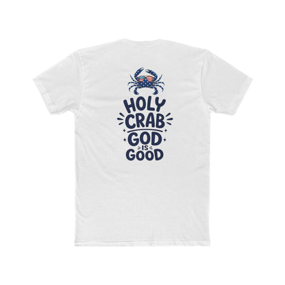 Holy Crab God Is Good T-Shirt — Christian Coastal Tee with Cross & Crab Design