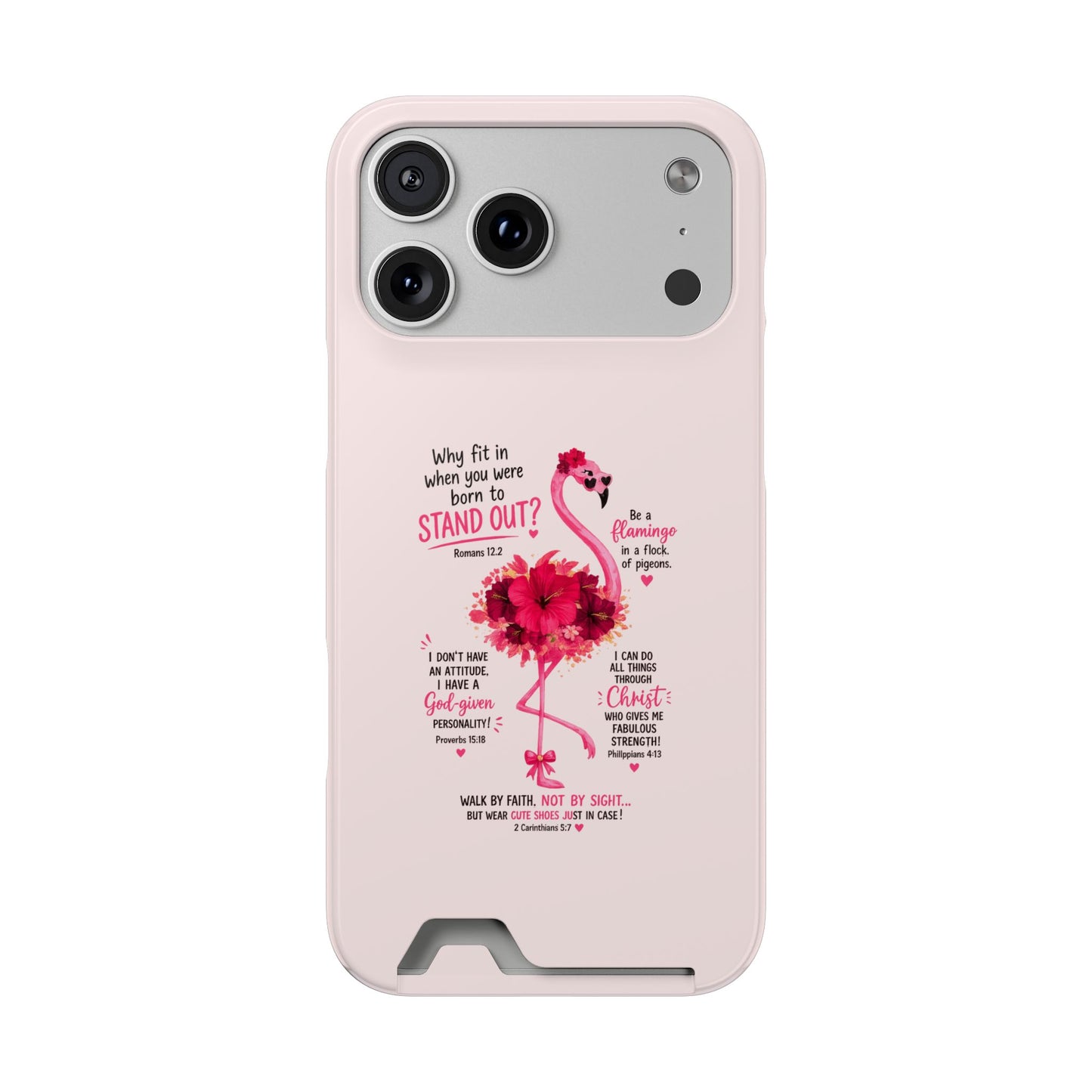 Flamingo 'Stand Out' Phone Card Case — Slim Wallet iPhone Case