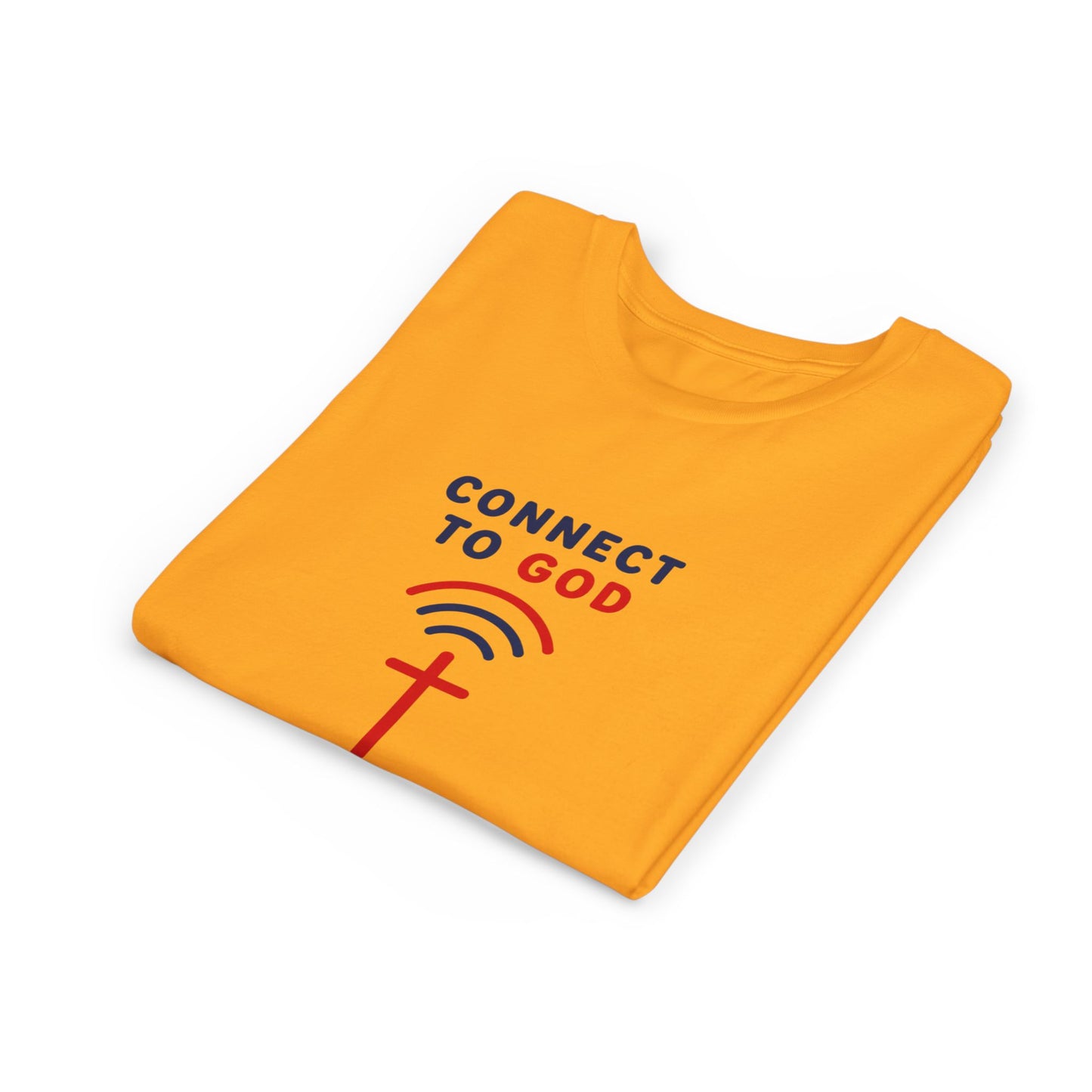 Youth Tee — "Connect to God" Prayer Wi-Fi Cross Shirt