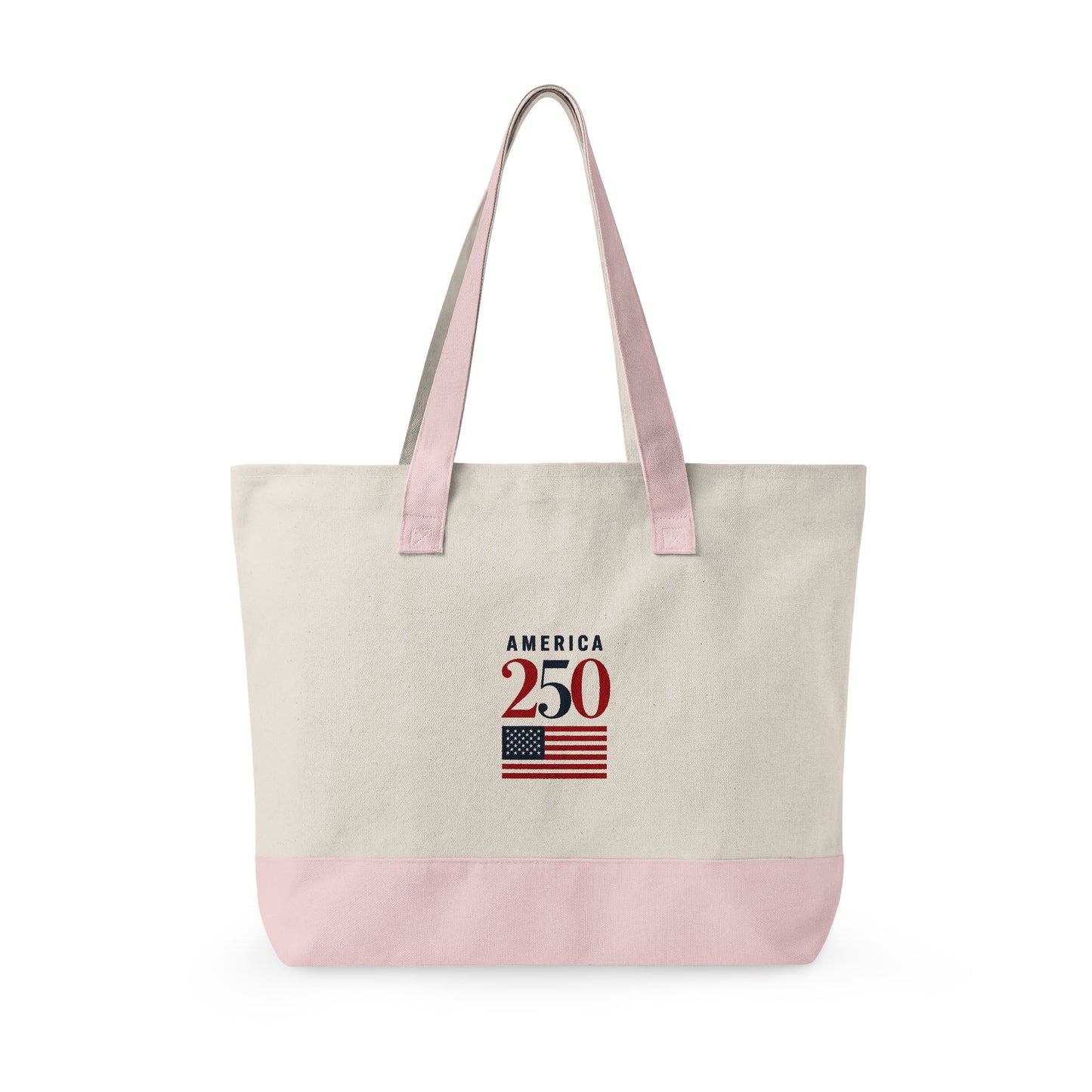 American Flag Canvas Tote Bag — "Stand For The Flag" Patriotic Zippered Tote