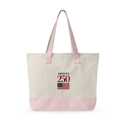 American Flag Canvas Tote Bag — "Stand For The Flag" Patriotic Zippered Tote