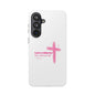 Phone Case — "God is within her, She will not fall" Pink Cross Magnetic Impact-Resistant Case