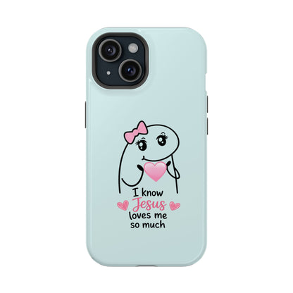 Christian Cute Heart Phone Case — "I Know Jesus Loves Me So Much" Magnetic Impact-Resistant Case