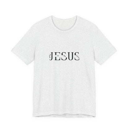Jesus Minimalist Tee — Distressed Script Christian T-Shirt
