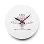 Acrylic Wall Clock — "I Know Jesus Loves Me" Cute Pink Faith Kids' Wall Clock