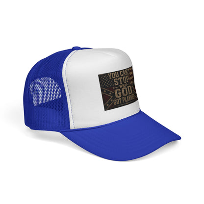 Trucker Hat - "You Can't Stop What God Got Planned" Patriotic Faith Cap
