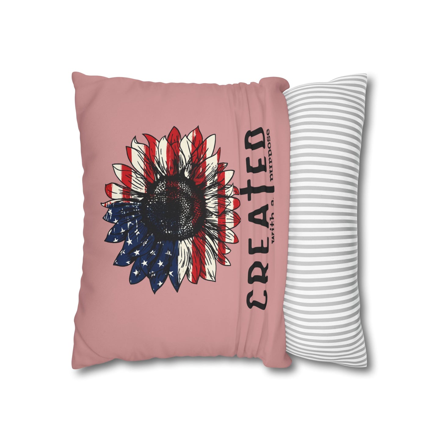 CREATED WITH A PURPOSE & GOD UNDER ONE NATION Canvas Pillowcase