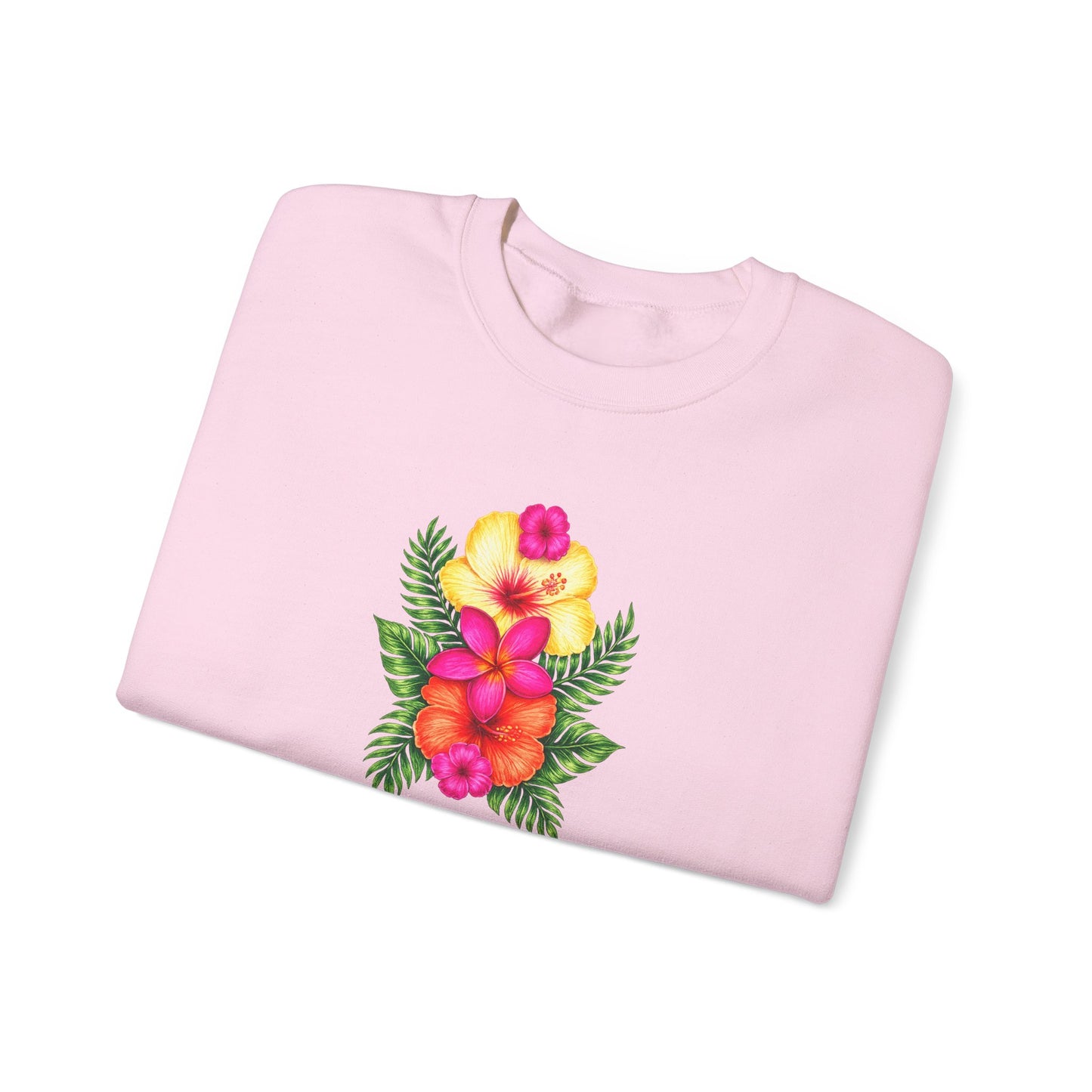 Floral Jesus Crewneck Sweatshirt — Tropical Hibiscus Faith Design