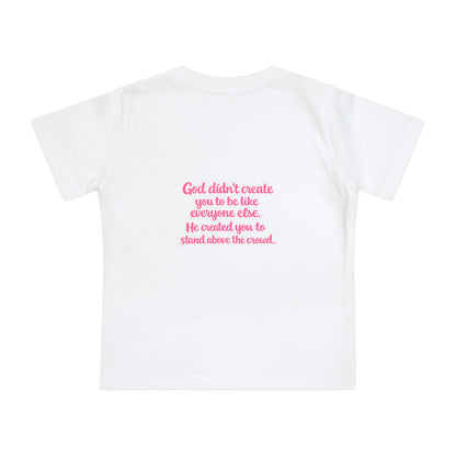 Baby T-Shirt — Pink Roller Skates "I Roll with Jesus" | Christian Infant Tee