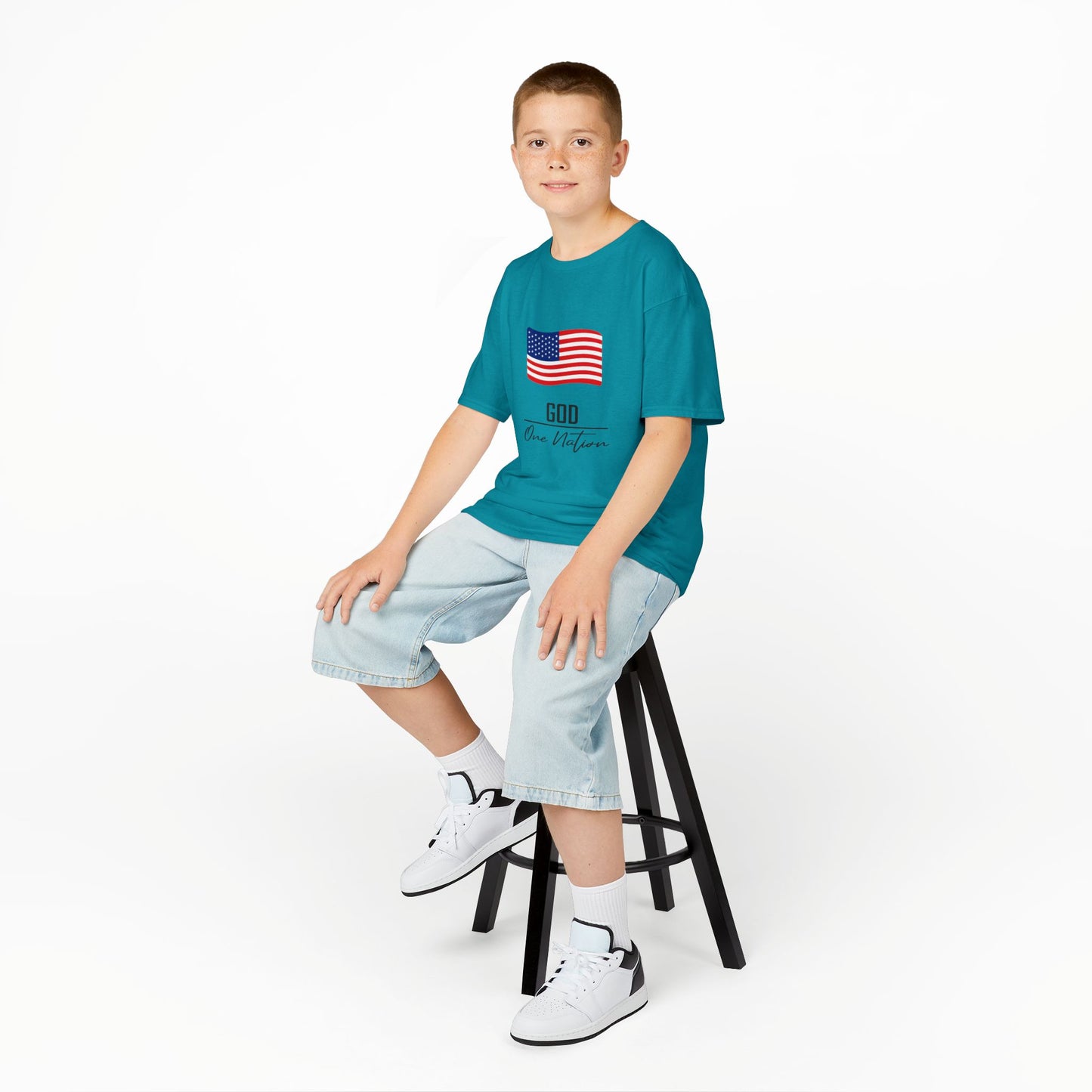 UNISEX Kids Tee — American Flag 'God One Nation' Patriotic T‑Shirt