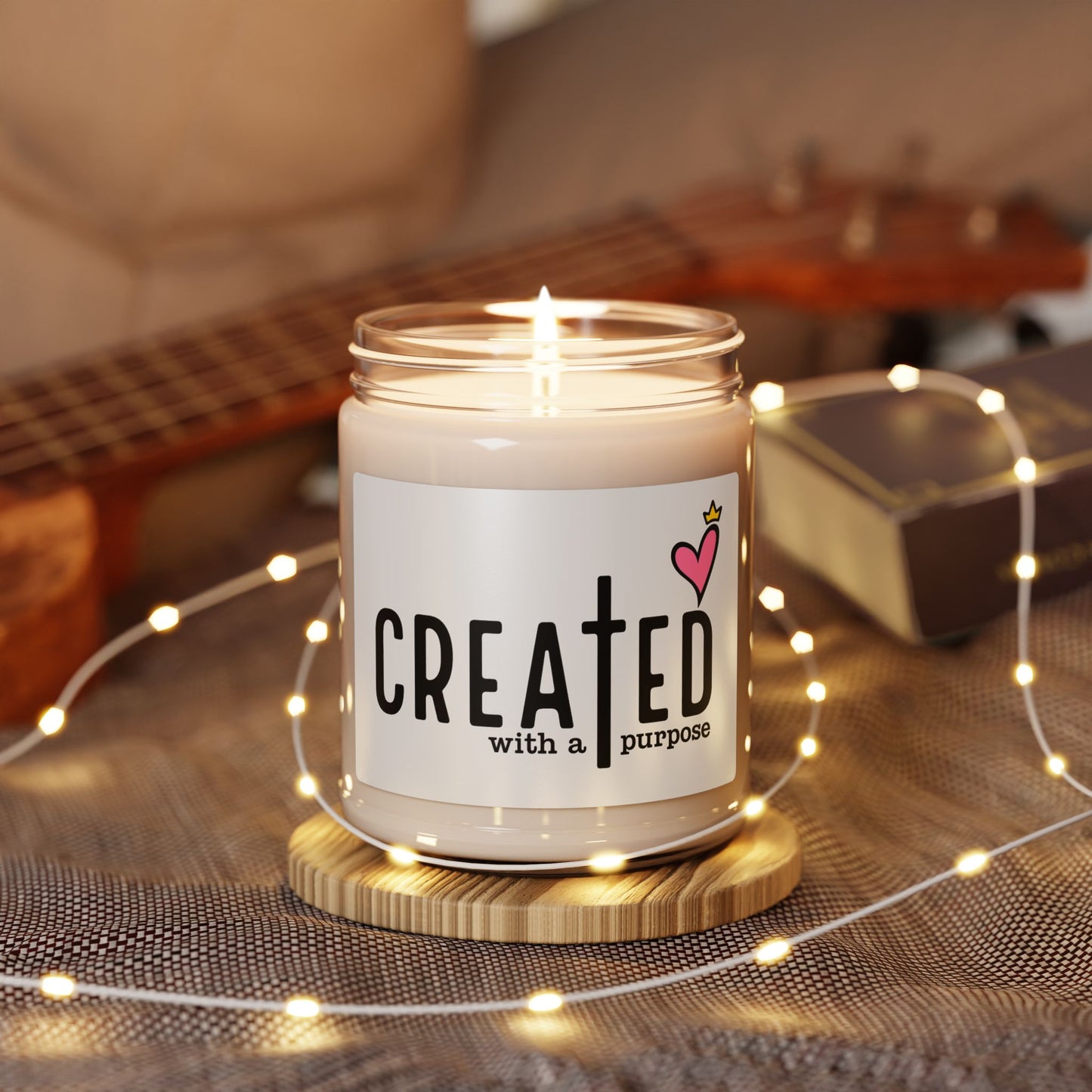 Soy Candle — "Created with a Purpose" Inspirational 9oz Scented Jar