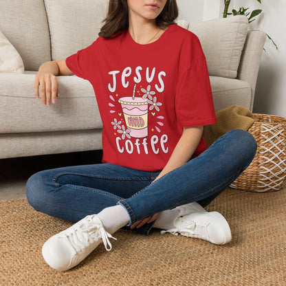 Jesus & Coffee T-Shirt — Cute Pastel Faith Graphic Tee