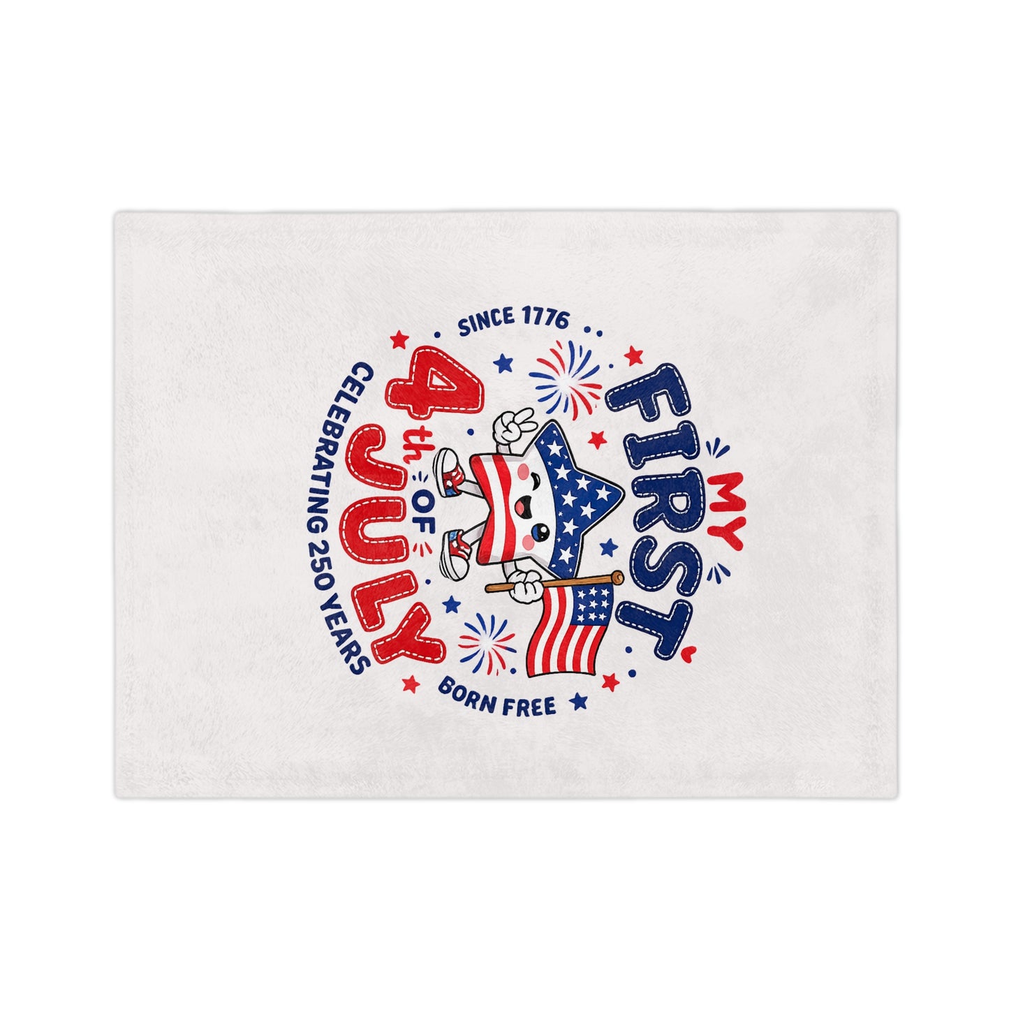 My First 4th of July Baby Blanket — Velveteen Microfiber Patriotic Throw