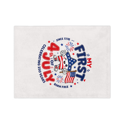 My First 4th of July Baby Blanket — Velveteen Microfiber Patriotic Throw