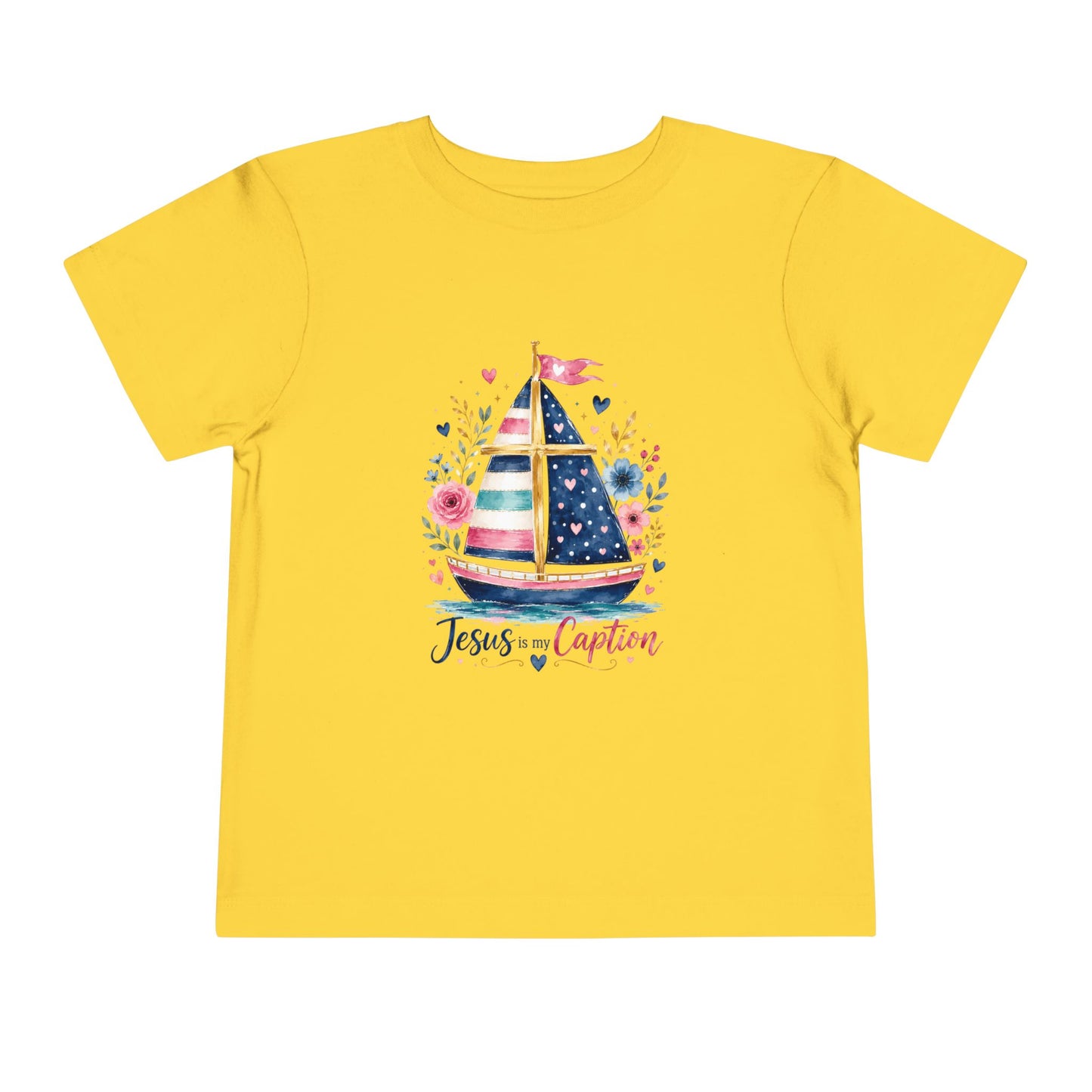 Toddler Tee - 'Jesus is my Captain' Nautical Sailboat Christian Shirt