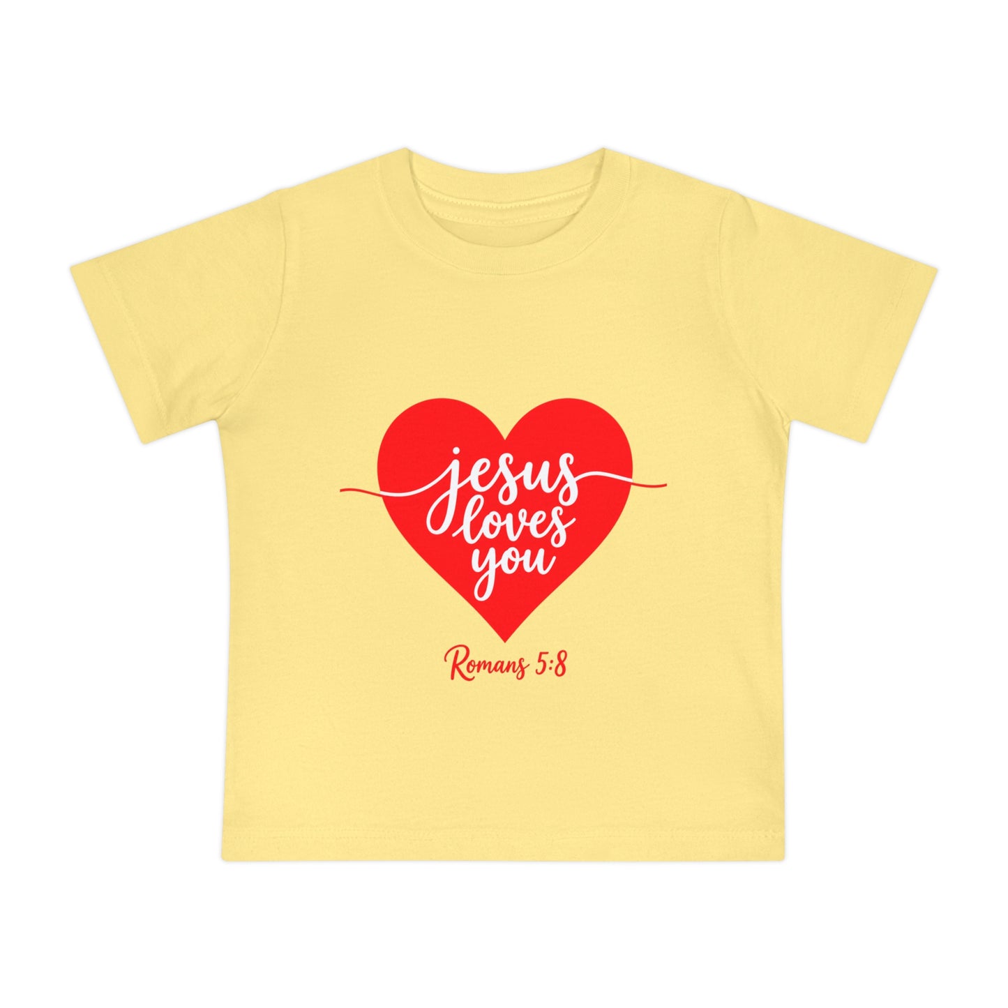 Baby T-Shirt "Jesus Loves You" Heart | Christian Infant Tee, Romans 5:8 Gift
