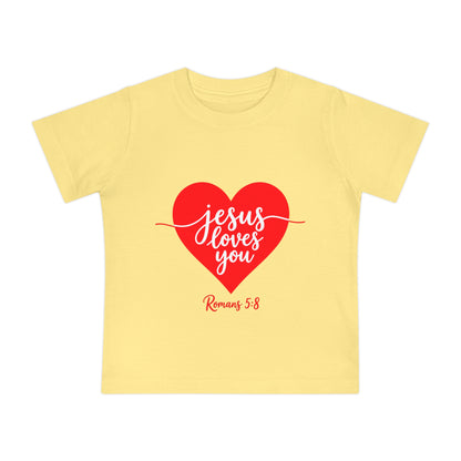 Baby T-Shirt "Jesus Loves You" Heart | Christian Infant Tee, Romans 5:8 Gift