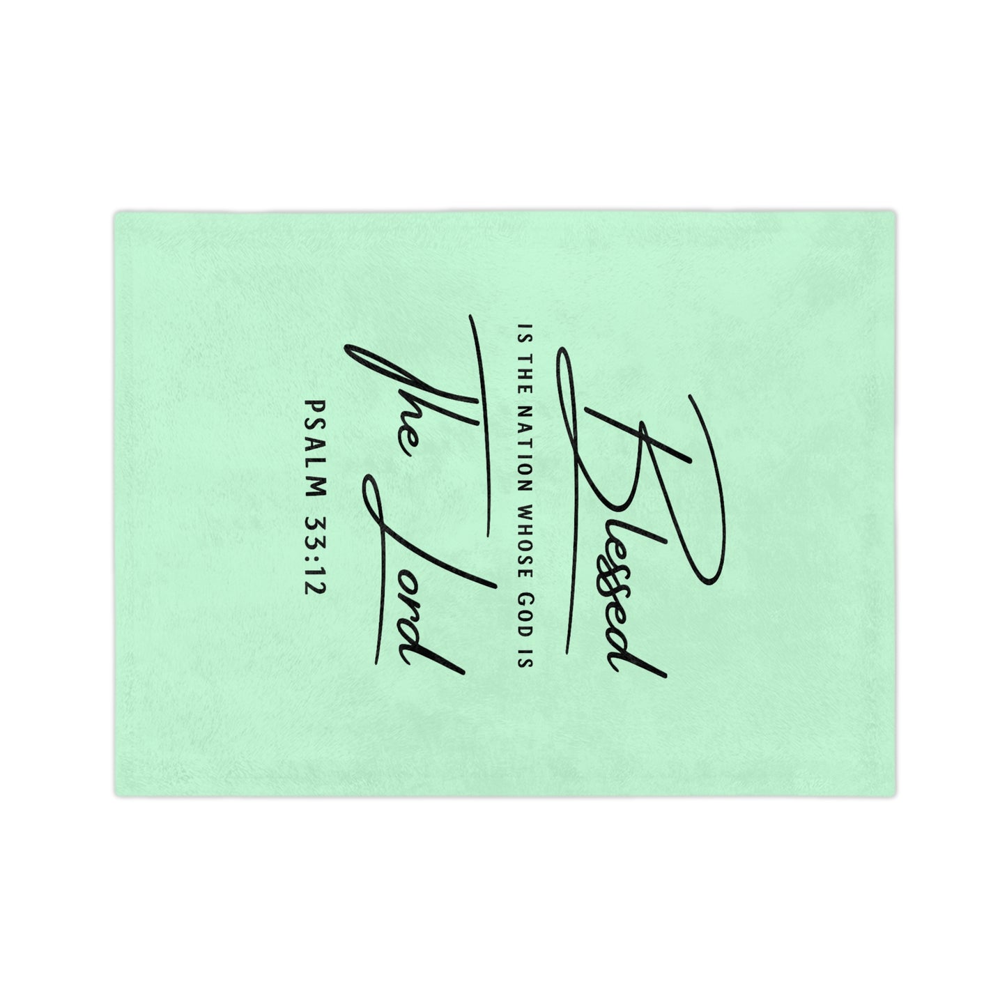 Blessed Is the Nation Psalm 33:12 Microfiber Blanket — Inspirational Christian Throw