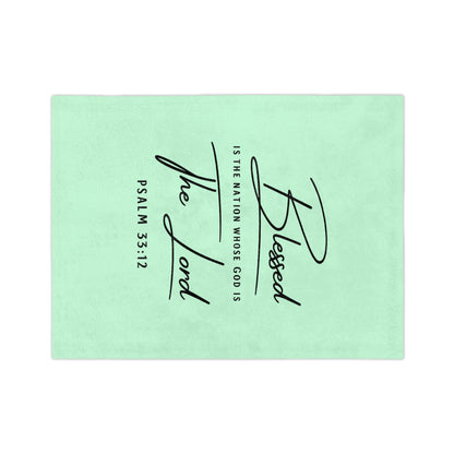 Blessed Is the Nation Psalm 33:12 Microfiber Blanket — Inspirational Christian Throw